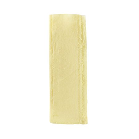 Xeroform petrolatum impregnated dressing, pale yellow rectangular gauze strip on white background
