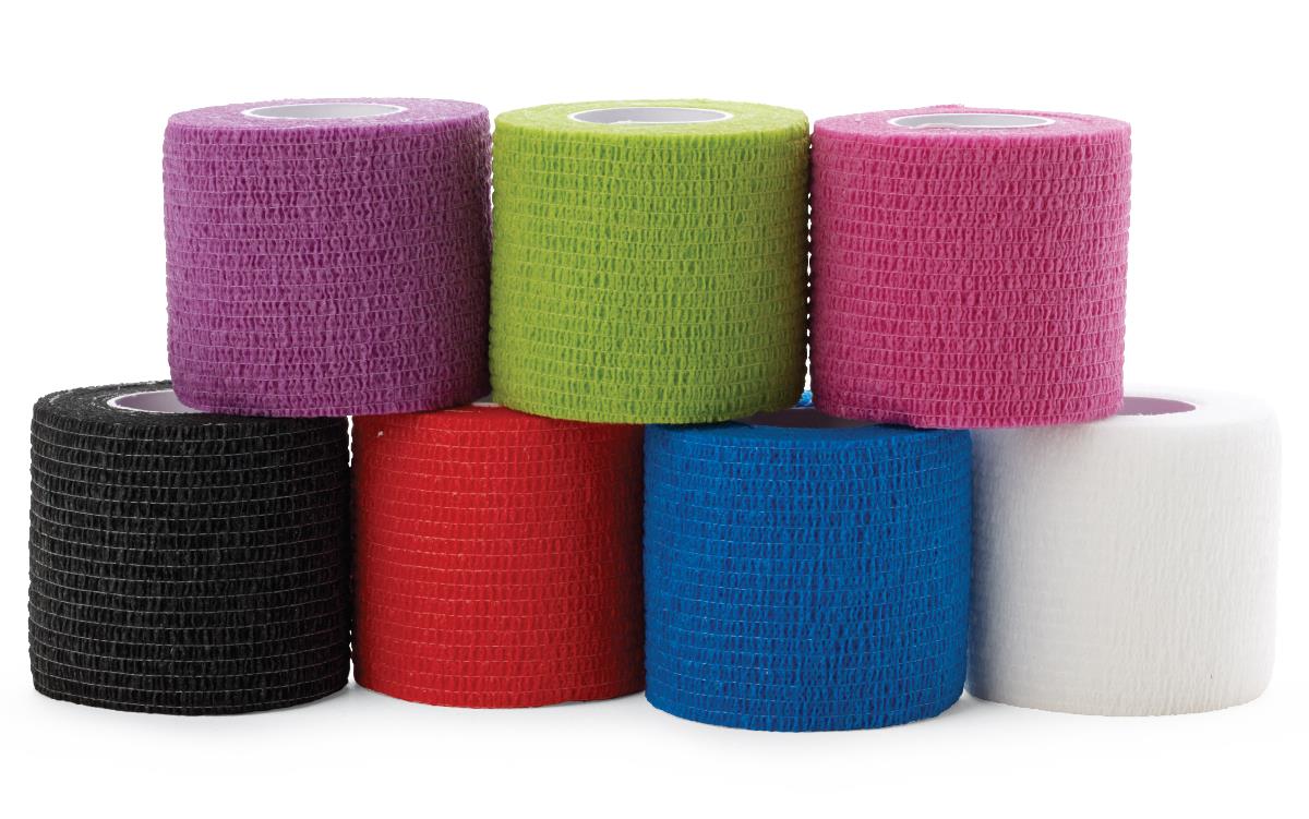Self-Adherent Cohesive Wraps - Assorted Colors and Sizes