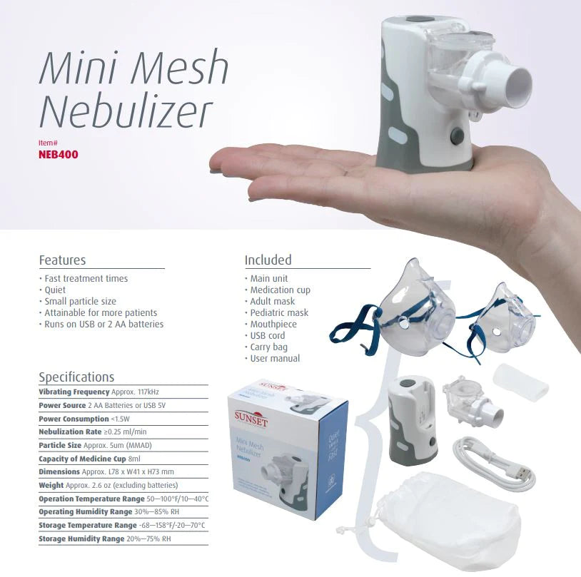 Mini Mesh Nebulizer - AA Batteries