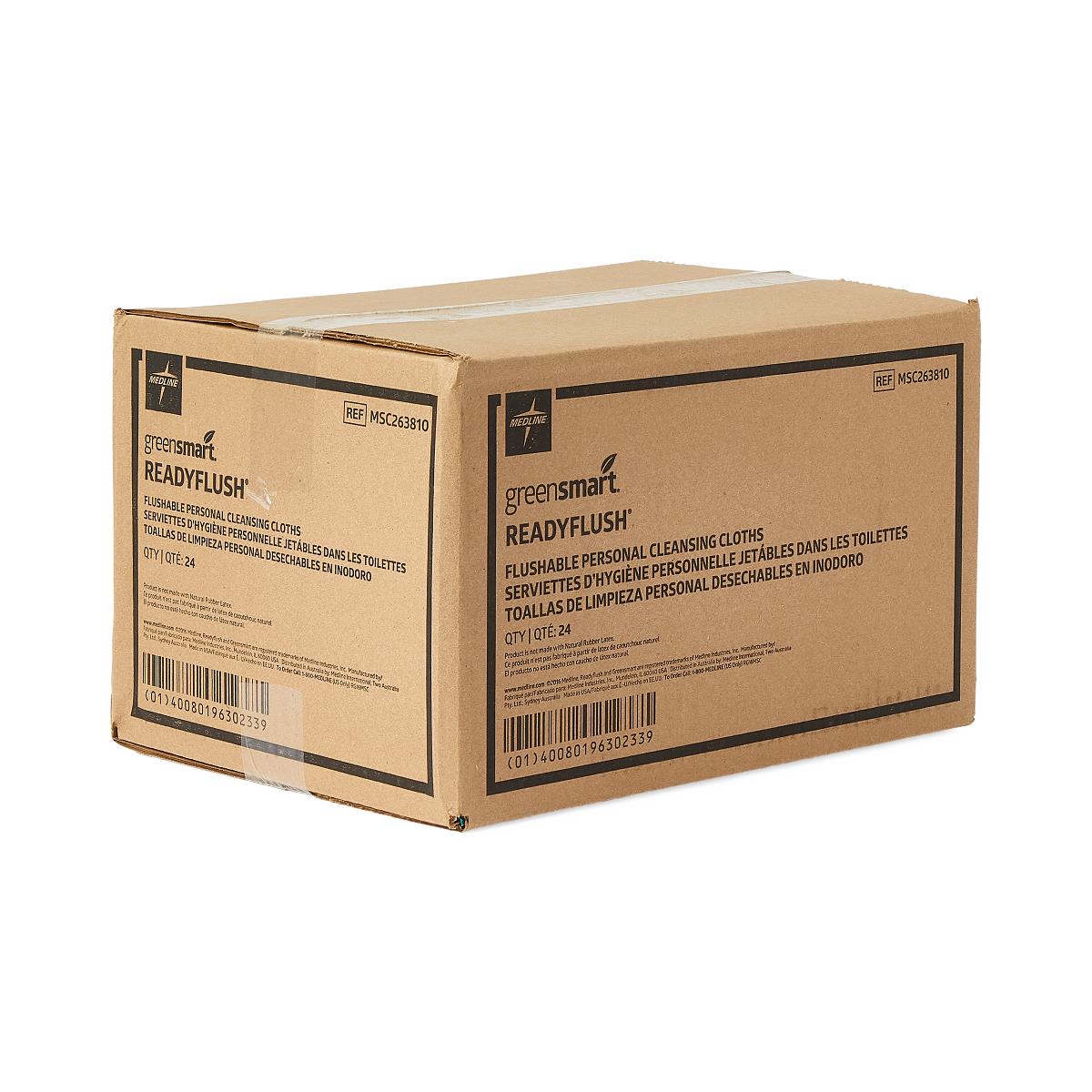 Medline ReadyFlush Biodegradable Flushable Scented Wipes 8"x10"