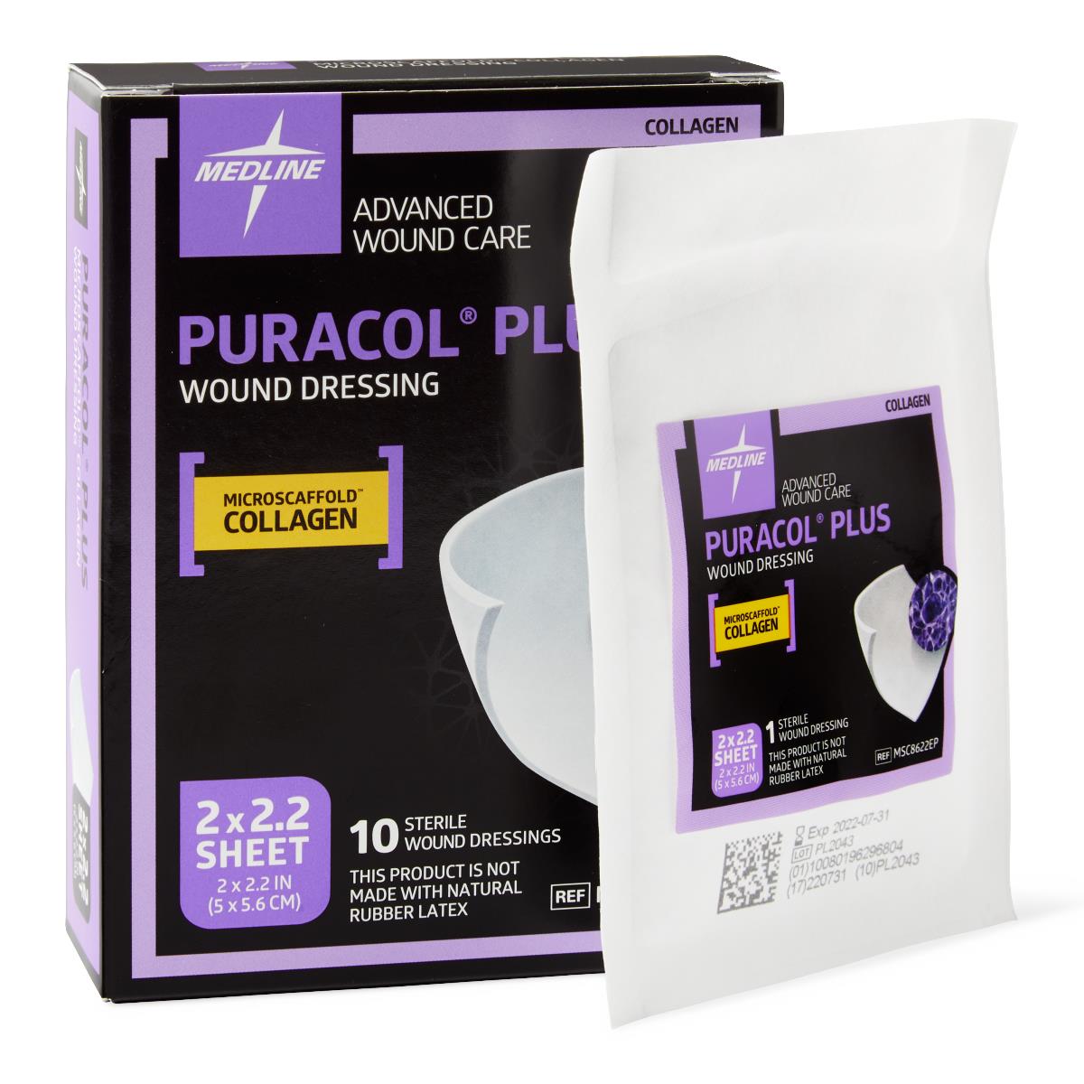 Puracol Plus Collagen Dressings, 2x2.25in (Box of 10) Puracol Plus Collagen Dressings, 2x2.25in (Box of 10)