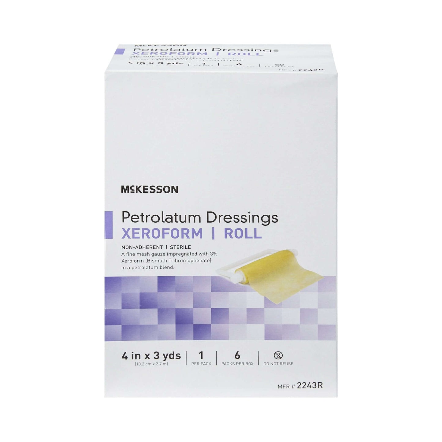 McKesson Xeroform Petrolatum Impregnated Dressing Roll 4 Inch X 3 Yard