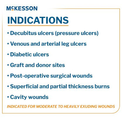 McKesson Silver Gelling Fiber Dressing 4 X 4-3/4 Inch