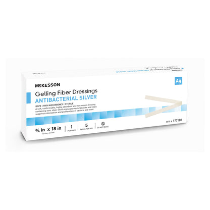 McKesson Silver Gelling Fiber Dressing 3/4 X 18 Inch Rope Sterile