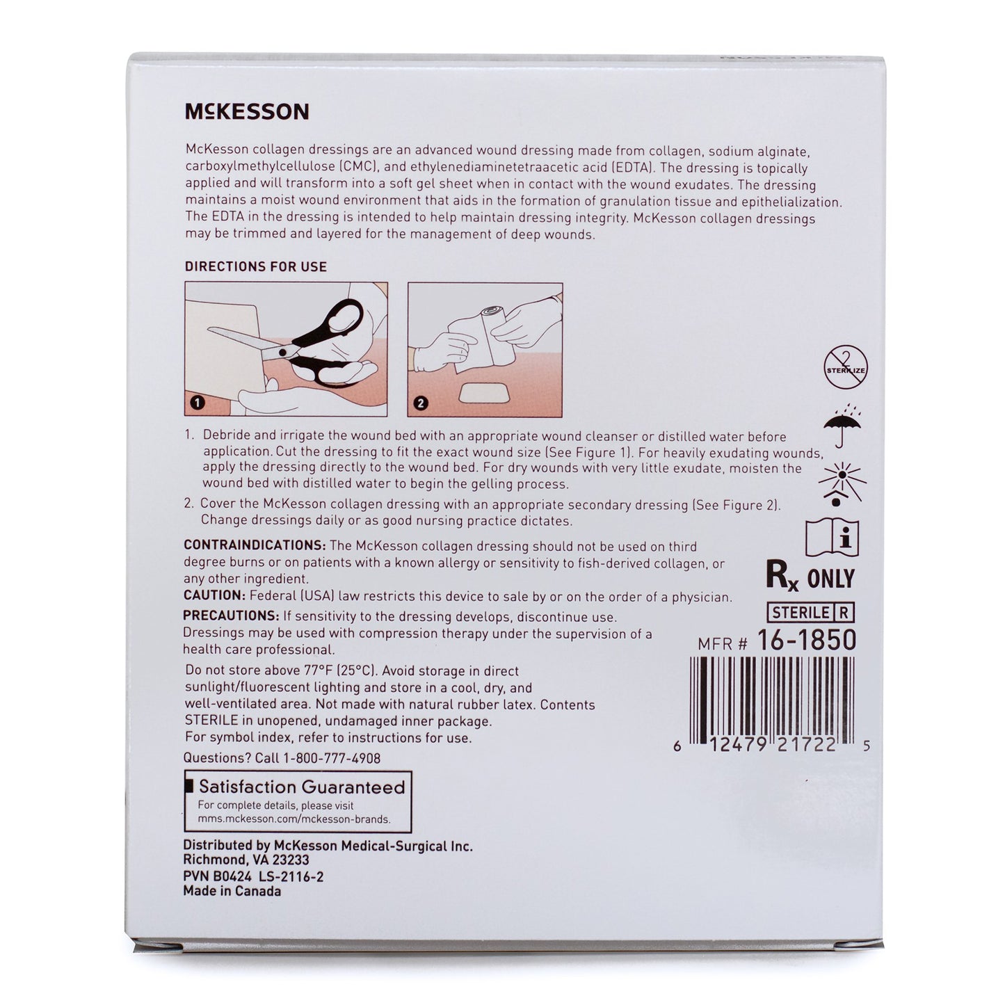McKesson Collagen Dressing 2 X 2 Inch Square Sterile