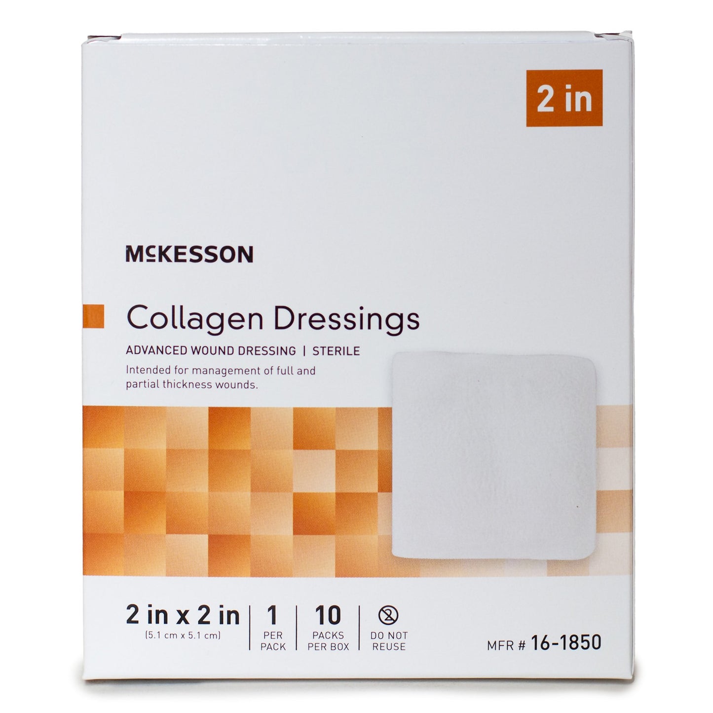 McKesson Collagen Dressing 2 X 2 Inch Square Sterile