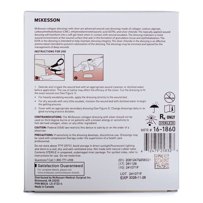 McKesson Silver Collagen Dressing 2 X 2 Inch Square Sterile