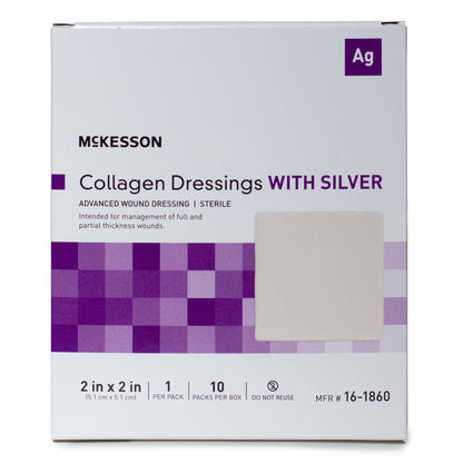 McKesson Silver Collagen Dressing 2 X 2 Inch Square Sterile