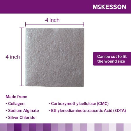 McKesson Silver Collagen Dressing 4 X 4 Inch