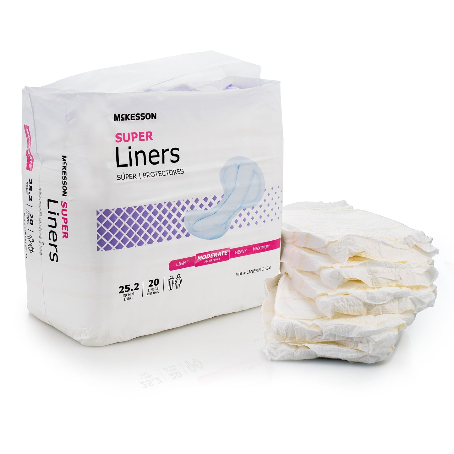 McKesson Incontinence Liner Super 25-1/5 Inch One Size Fits Most