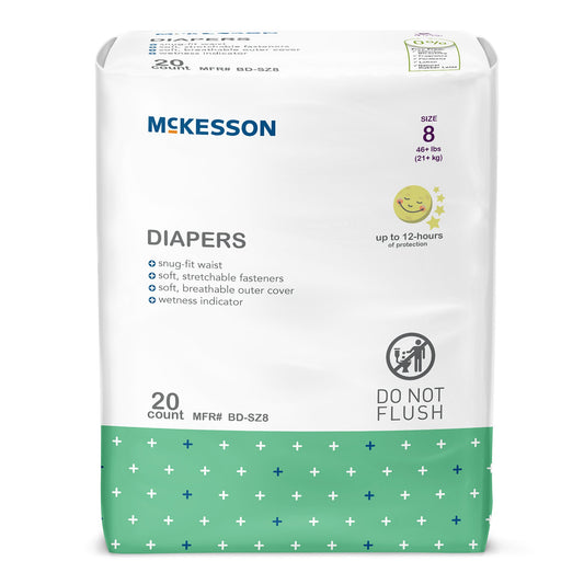 McKesson Unisex Baby Diaper Size 8 Disposable Heavy Absorbency