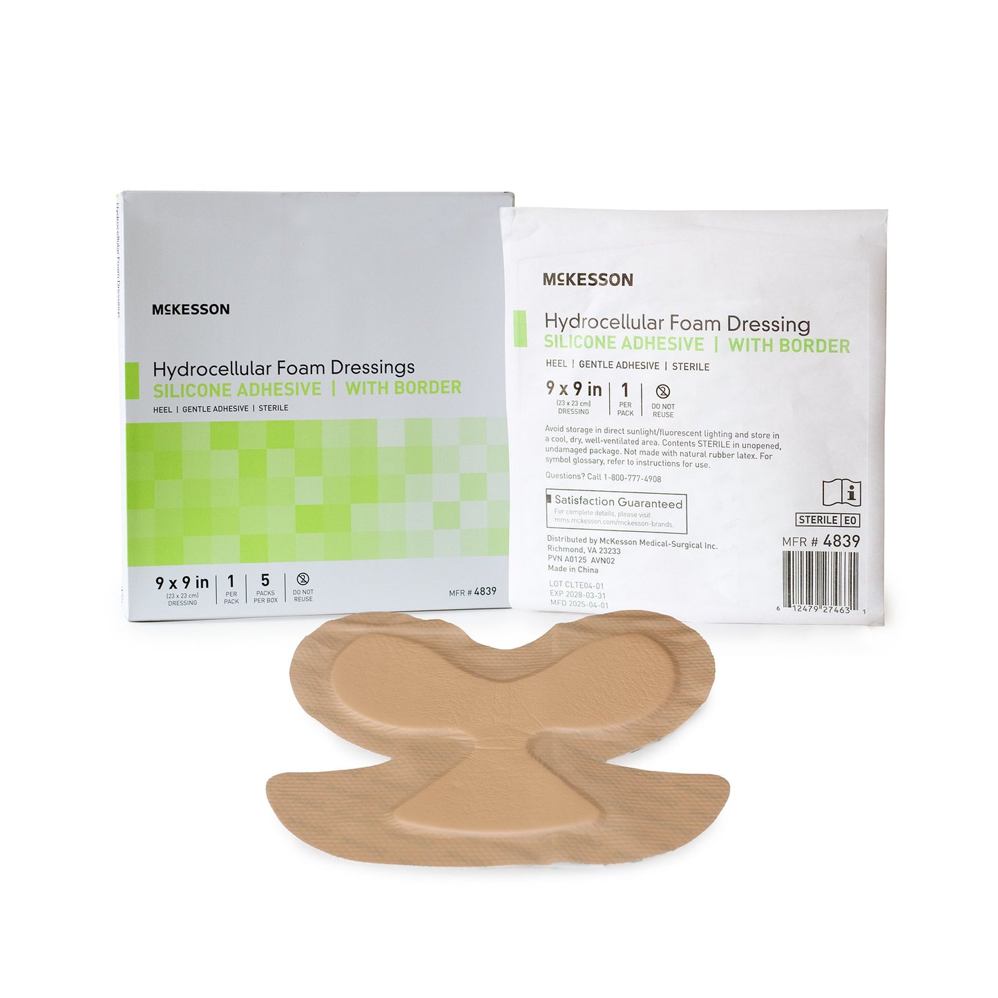 McKesson Foam Dressing 9 X 9 Inch With Border Waterproof Film