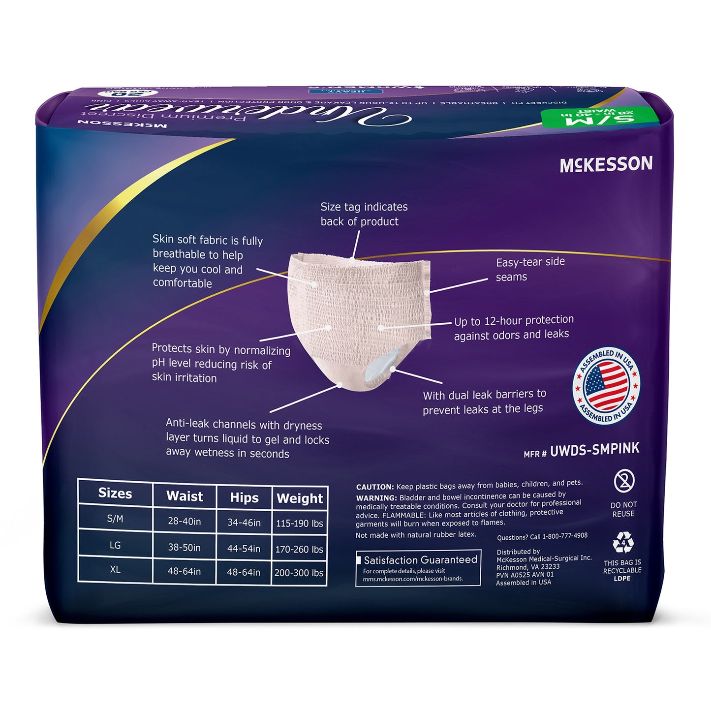 McKesson Absorbent Underwear Adult Small / Medium Female