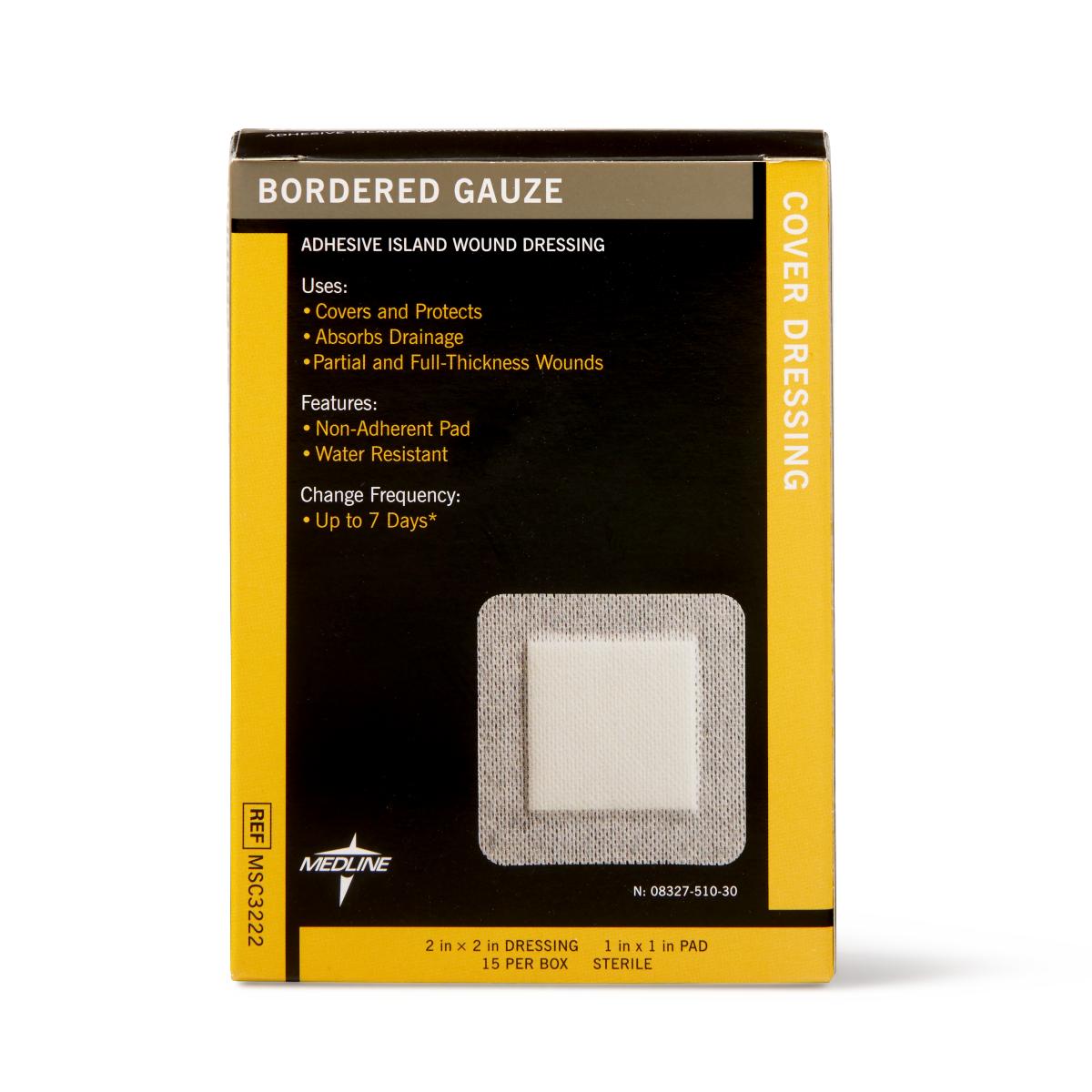 Sterile Bordered Gauze Adhesive Island Wound Dressing- Various sizes (box of 15)