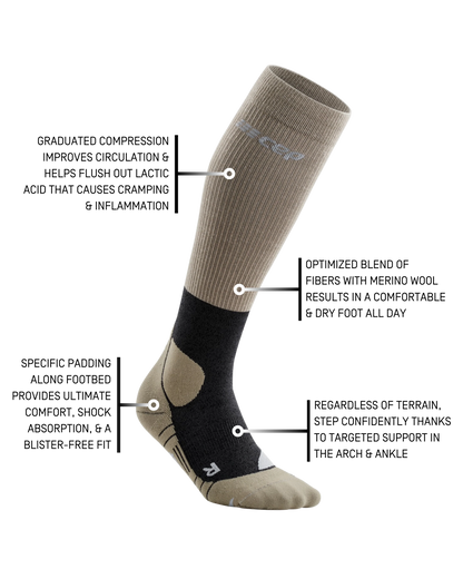 Hiking Merino Tall Compression Socks, Women