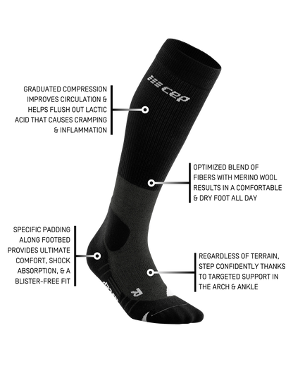 Hiking Merino Tall Compression Socks, Women