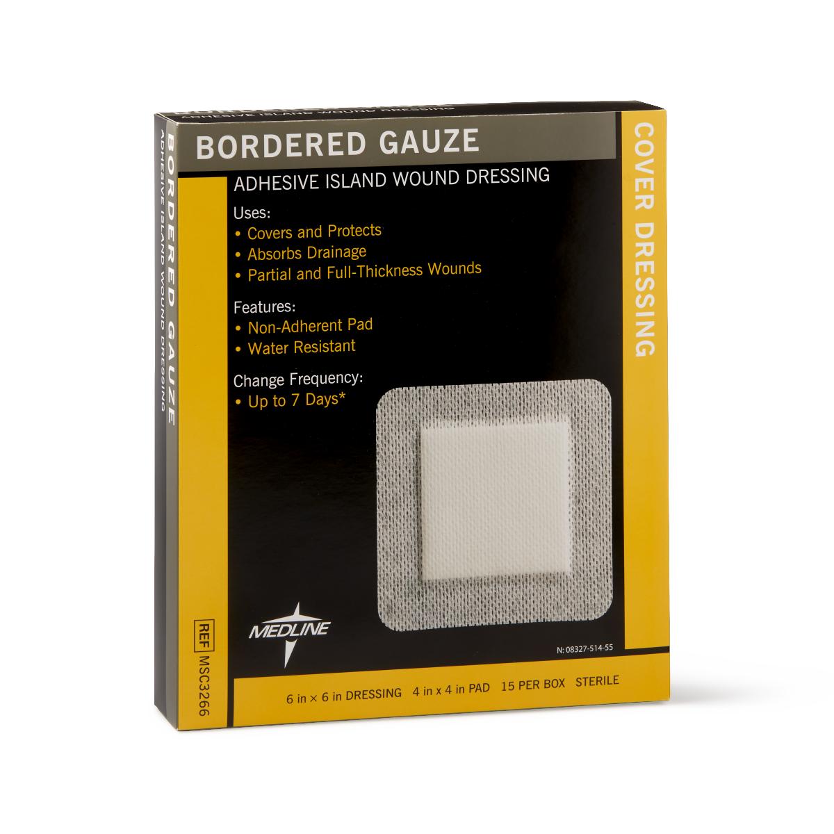 Sterile Bordered Gauze Adhesive Island Wound Dressing- Various sizes (box of 15)