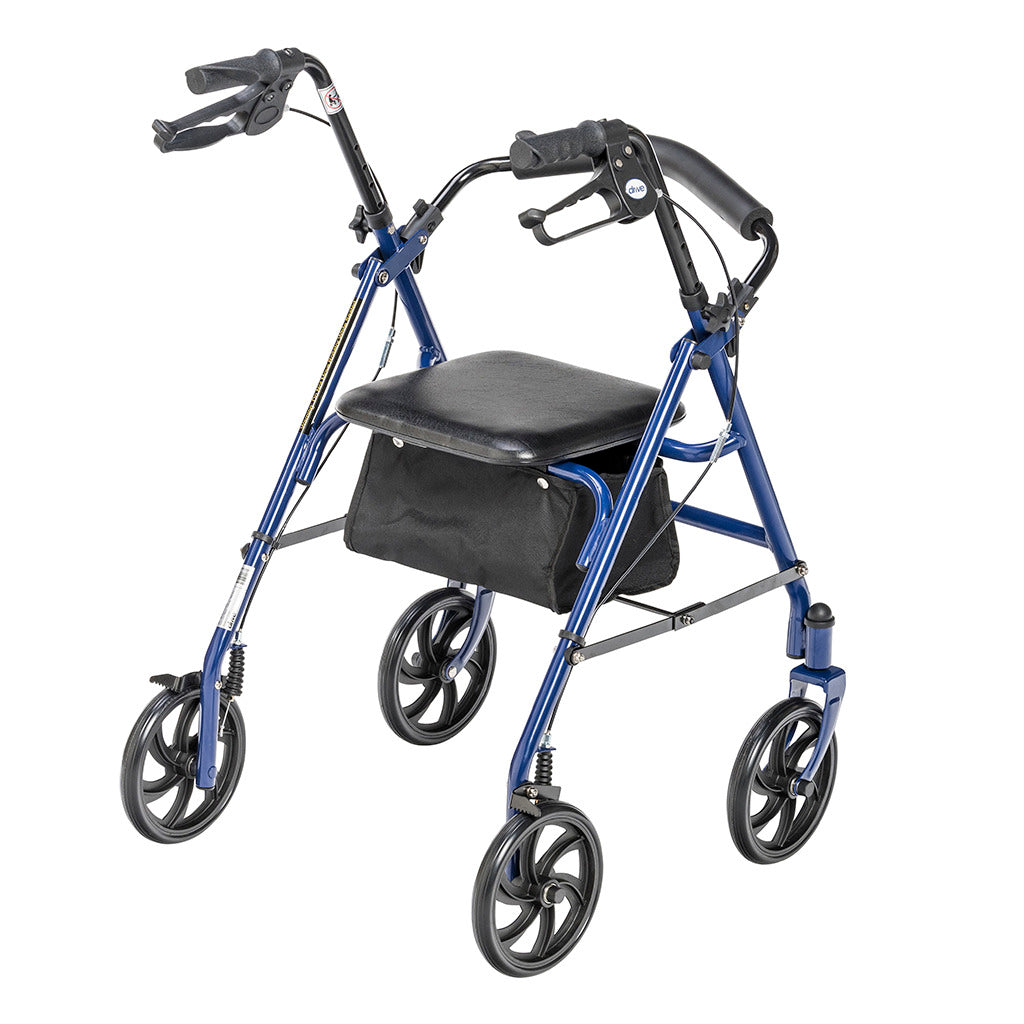 Durable 4 Wheel Rollator with 7.5" Casters Red