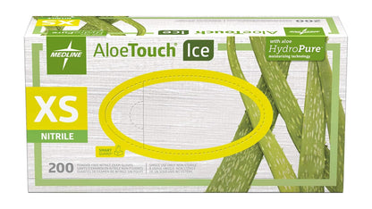 AloeTouch ICE Powder-Free Nitrile Exam Gloves, Various Sizes
