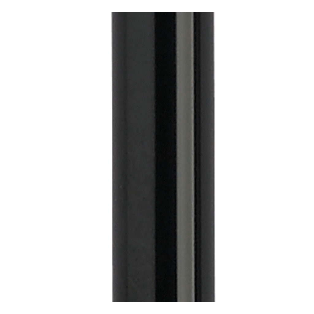 Foam grip offset handle walking cane shaft in black with a smooth cylindrical finish