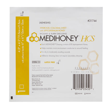 McKesson Honey Wound Dressing MEDIHONEY® HCS Square 4-1/2 X 4-1/2 Inch