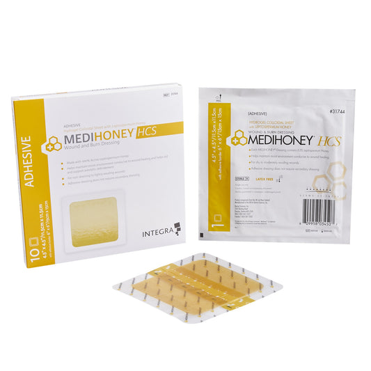 McKesson Honey Wound Dressing MEDIHONEY® HCS Square 4-1/2 X 4-1/2 Inch