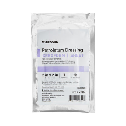 McKesson Xeroform Petrolatum Impregnated Dressing Square 2 X 2 Inch