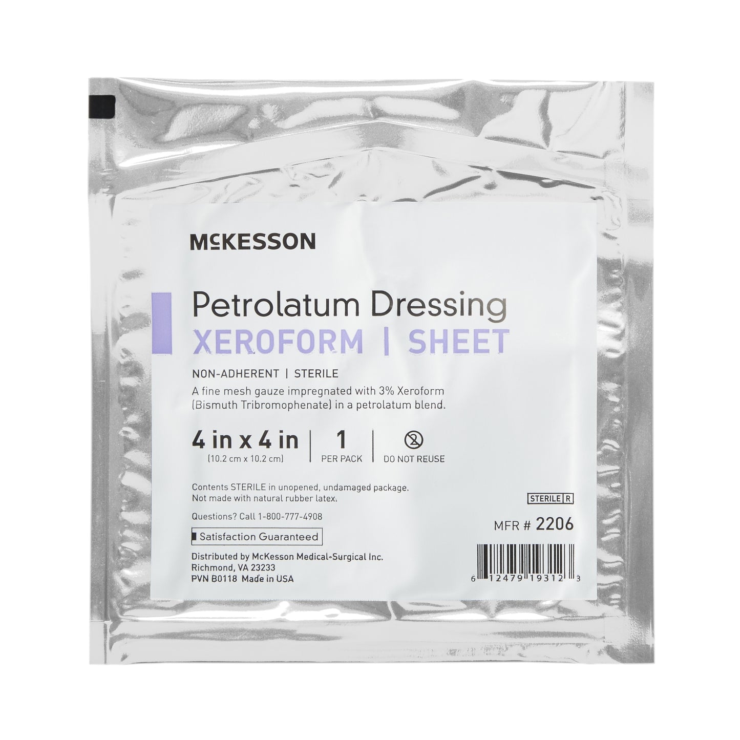 McKesson Xeroform Petrolatum Impregnated Dressing Square 4 X 4 Inch