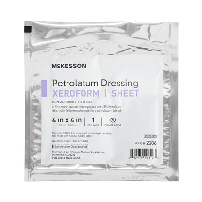 McKesson Xeroform Petrolatum Impregnated Dressing Square 4 X 4 Inch