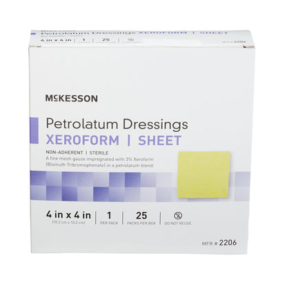 McKesson Xeroform Petrolatum Impregnated Dressing Square 4 X 4 Inch