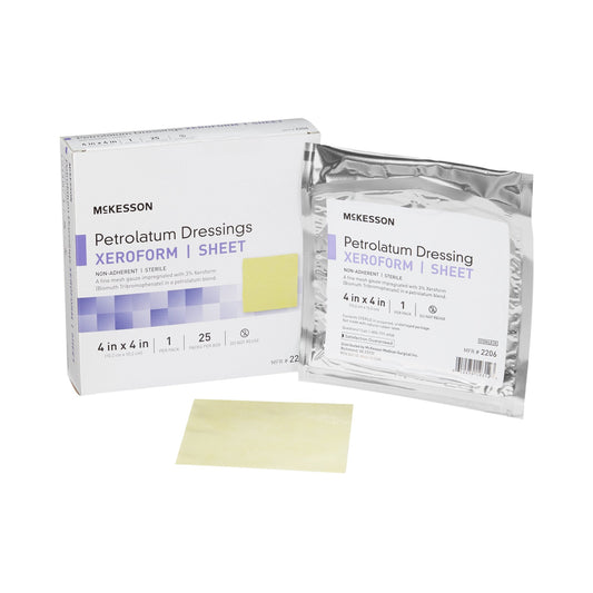 McKesson Xeroform Petrolatum Impregnated Dressing Square 4 X 4 Inch