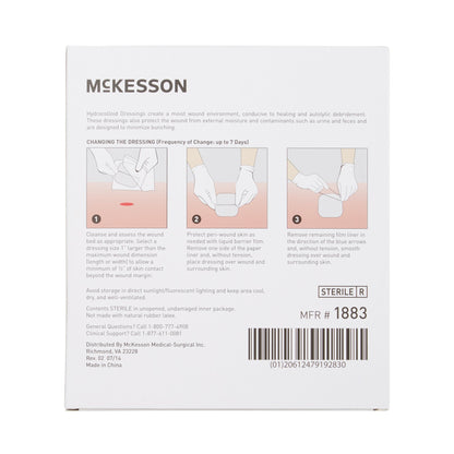 McKesson Thin Hydrocolloid Dressing Film Backing 4 X 4 Inch