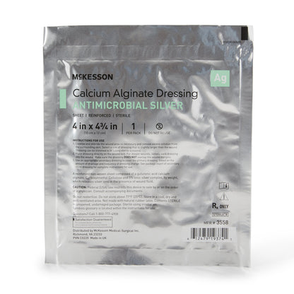 McKesson Silver Alginate Dressing 4 X 4 - 3/4 Inch