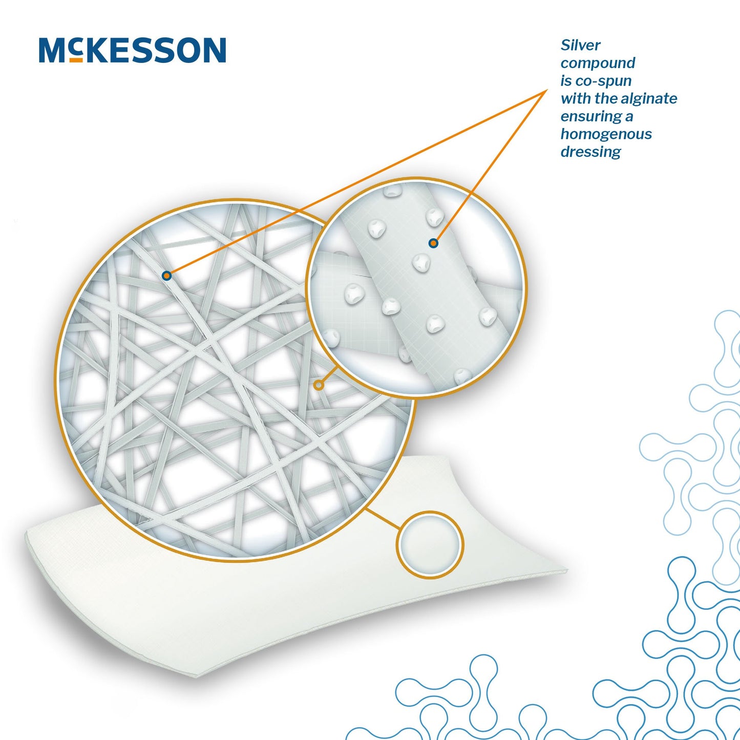 McKesson Silver Alginate Dressing 4 X 4 - 3/4 Inch
