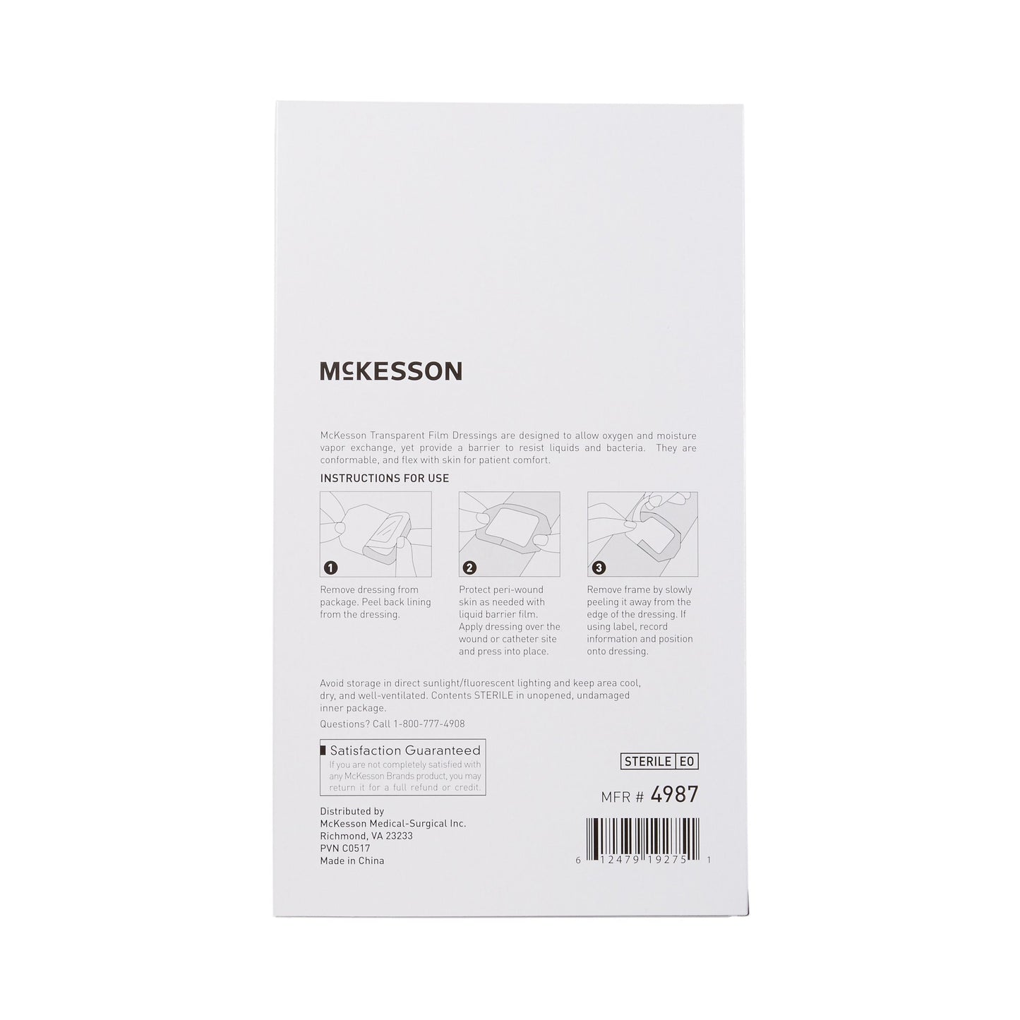 McKesson Transparent Film Dressing 6 X 8 Inch