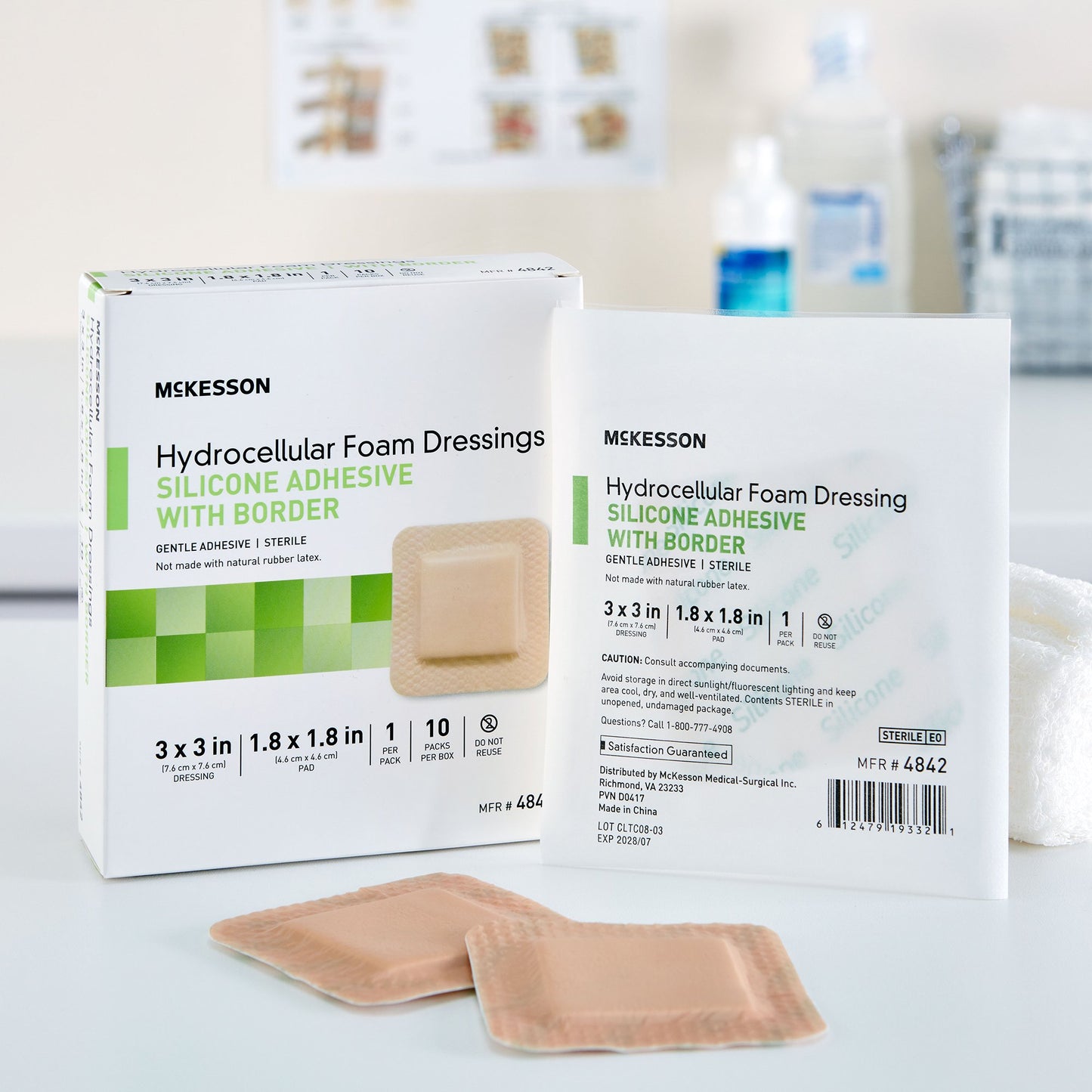 McKesson 5-Layer Foam Dressing 3 X 3 Inch