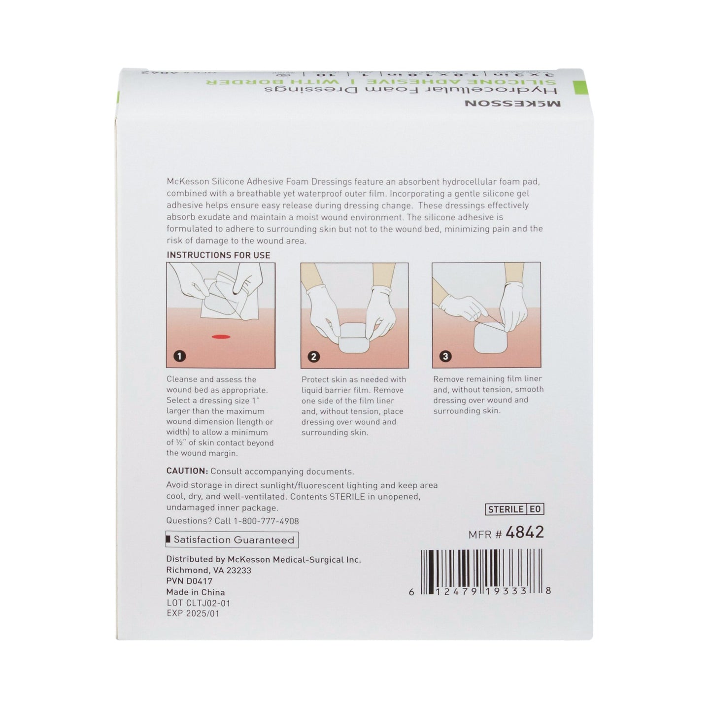 McKesson 5-Layer Foam Dressing 3 X 3 Inch