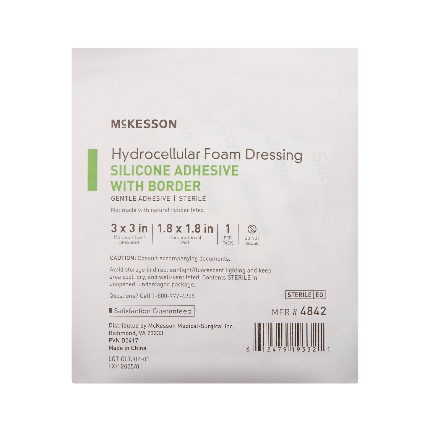 McKesson 5-Layer Foam Dressing 3 X 3 Inch
