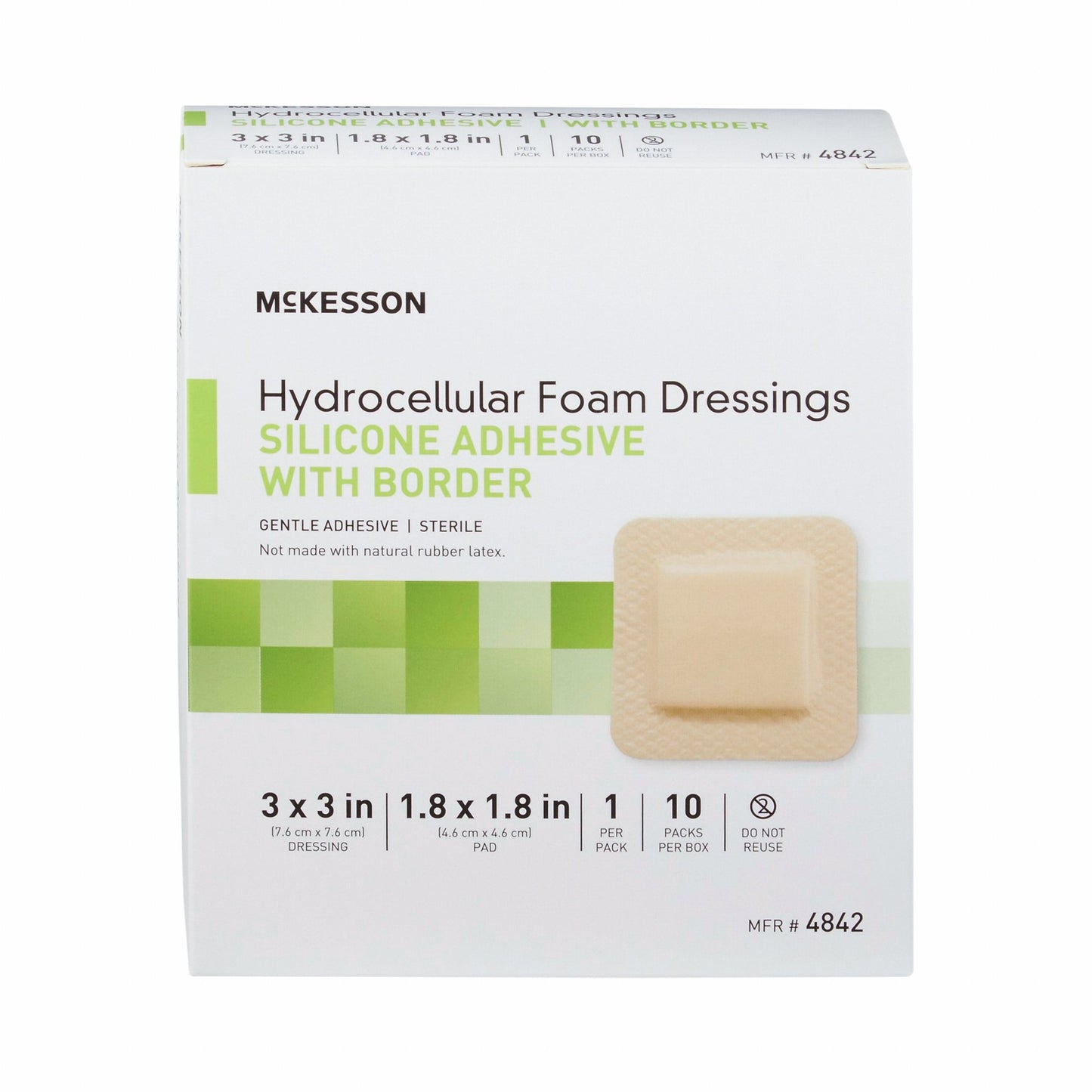 McKesson 5-Layer Foam Dressing 3 X 3 Inch
