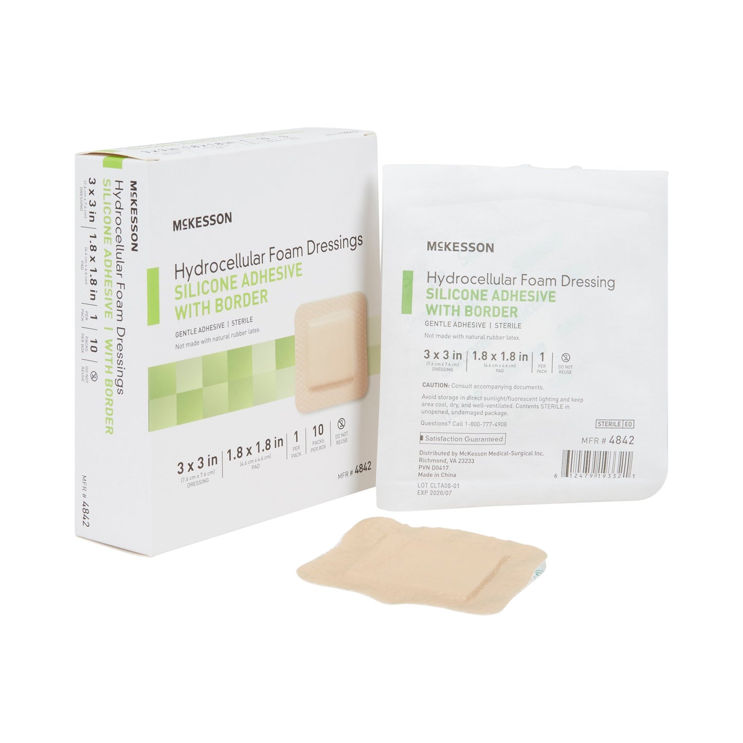 McKesson 5-Layer Foam Dressing 3 X 3 Inch