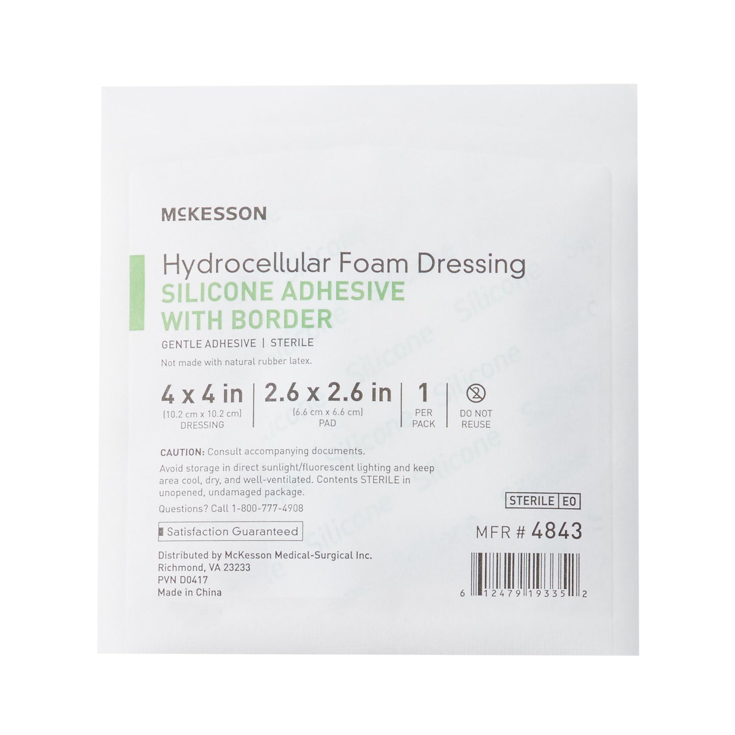 McKesson 5-Layer Foam Dressing 4 X 4 Inch