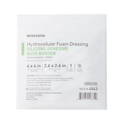 McKesson 5-Layer Foam Dressing 4 X 4 Inch