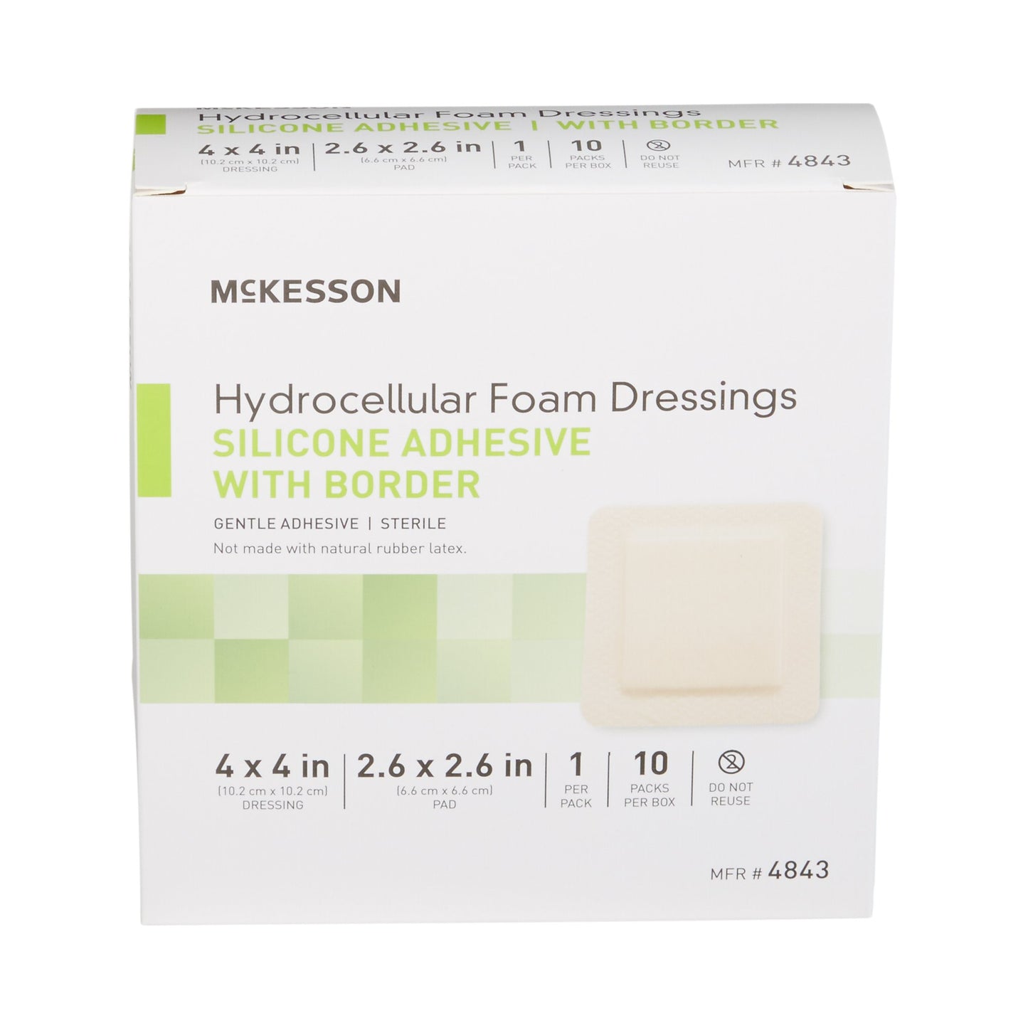 McKesson 5-Layer Foam Dressing 4 X 4 Inch