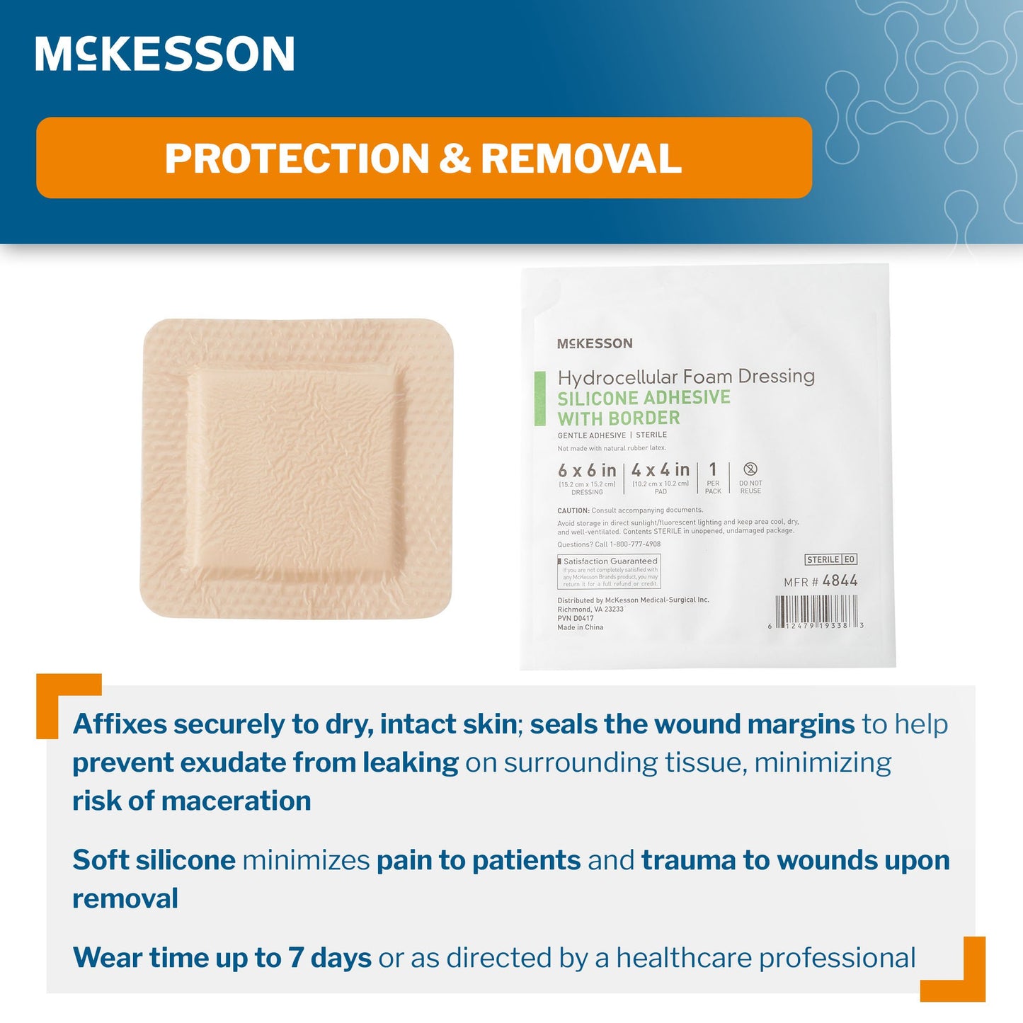 McKesson 5-Layer Foam Dressing 6 X 6 Inch