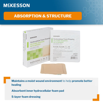 McKesson 5-Layer Foam Dressing 6 X 6 Inch