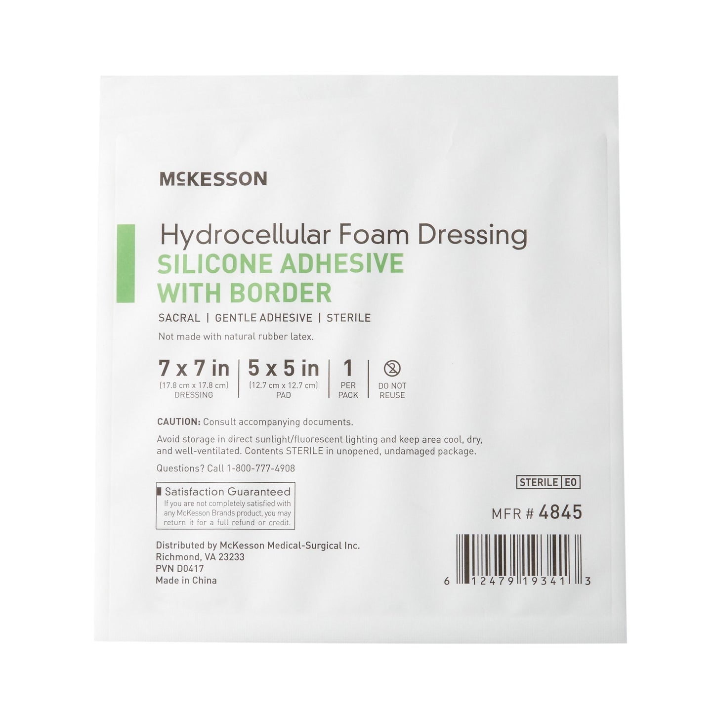 McKesson 5-Layer Foam Dressing 7 X 7 Inch