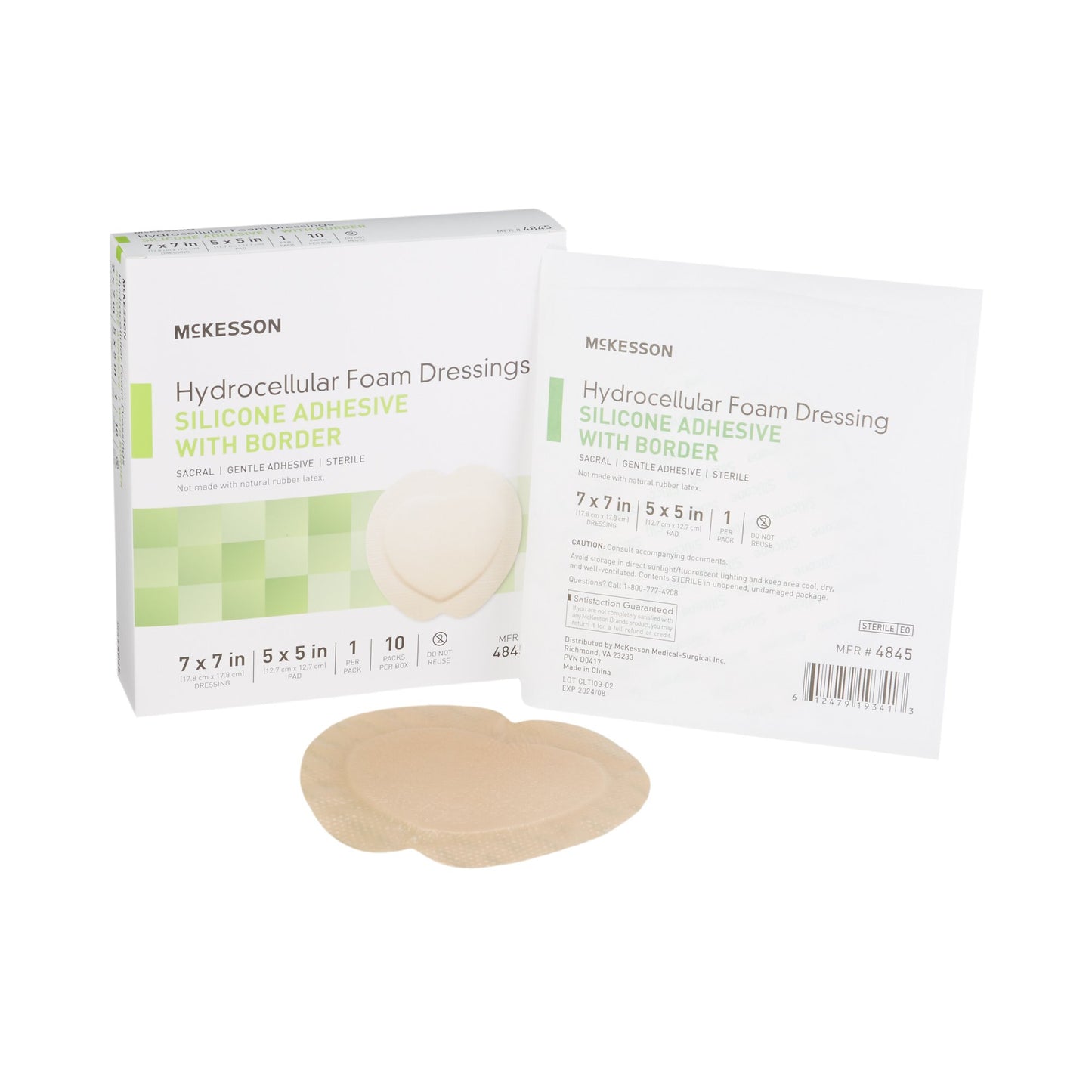 McKesson 5-Layer Foam Dressing 7 X 7 Inch