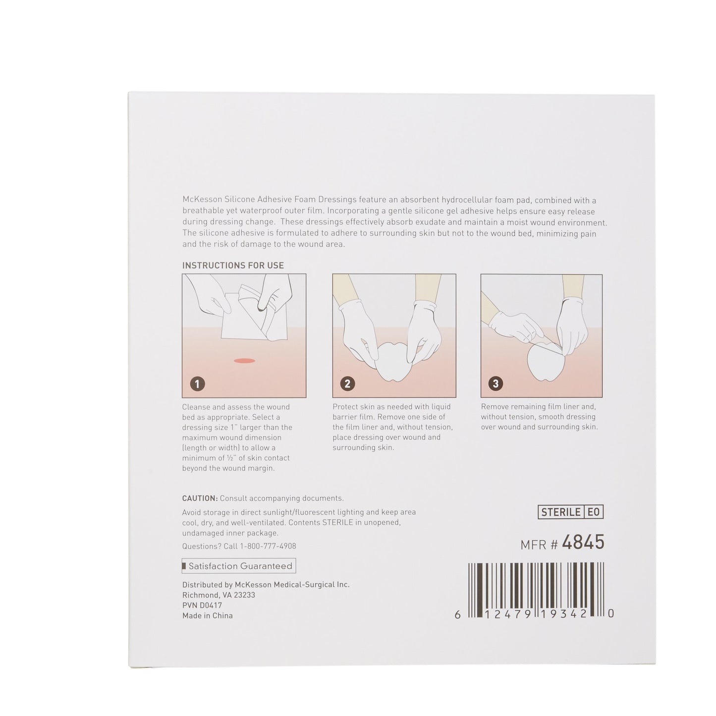 McKesson 5-Layer Foam Dressing 7 X 7 Inch
