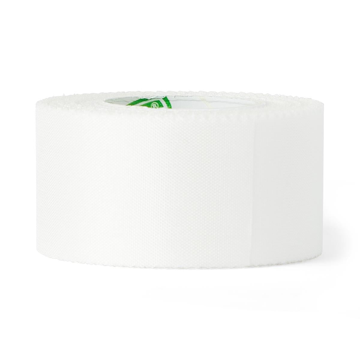 CURAD heavy-duty white cloth medical tape roll with green label on inner core, shown on white background