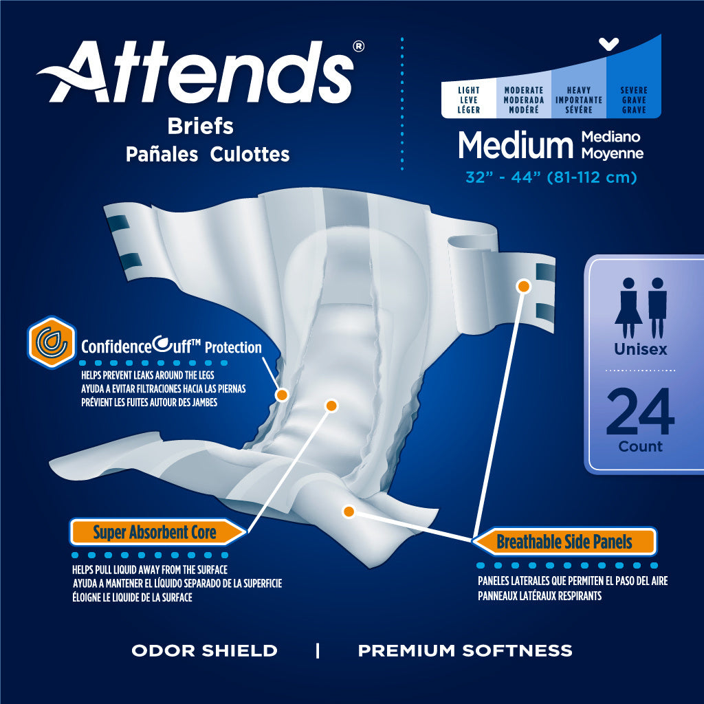 Attends DermaDry Briefs, Various Sizes – Affinity Home Medical